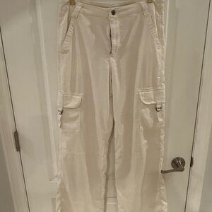 American Eagle Outfitters Cream Wide Leg Pants